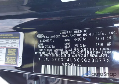 2019 Kia Optima S from USA, damaged, VIN 5XXGT4L36KG288773